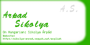 arpad sikolya business card